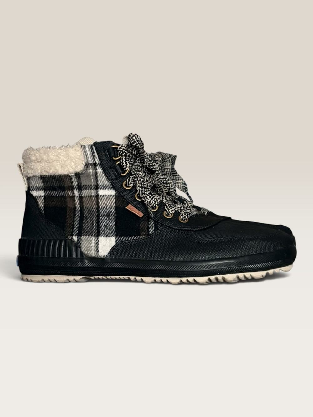 Keds Scout III Duck Boots Buffalo Plaid Shearling Trim Womens 7 NWT